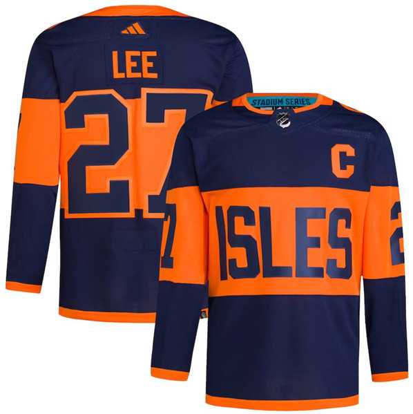 Men's New York Islanders #27 Anders Lee Navy 2024 Stadium Series Stitched Jersey Dzhi